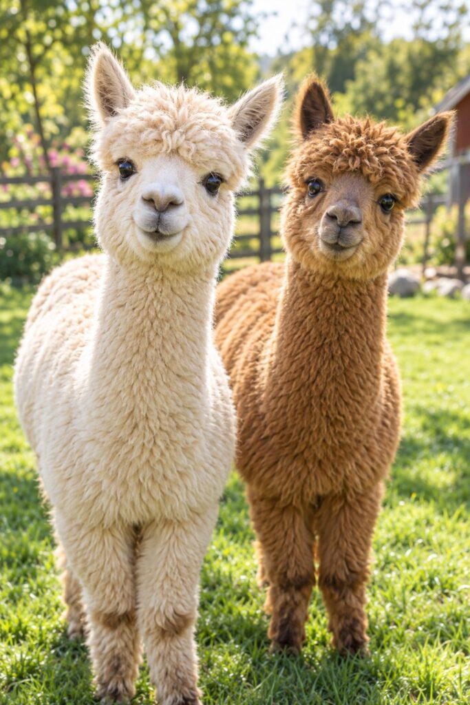 alpacas in a pen at a mobile petting zoo